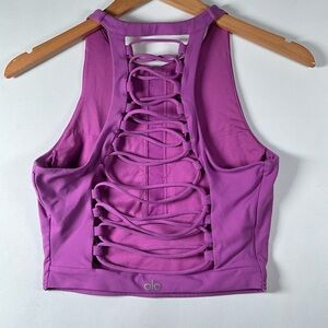 ALO Yoga Purple Lace-Up Sports Bra